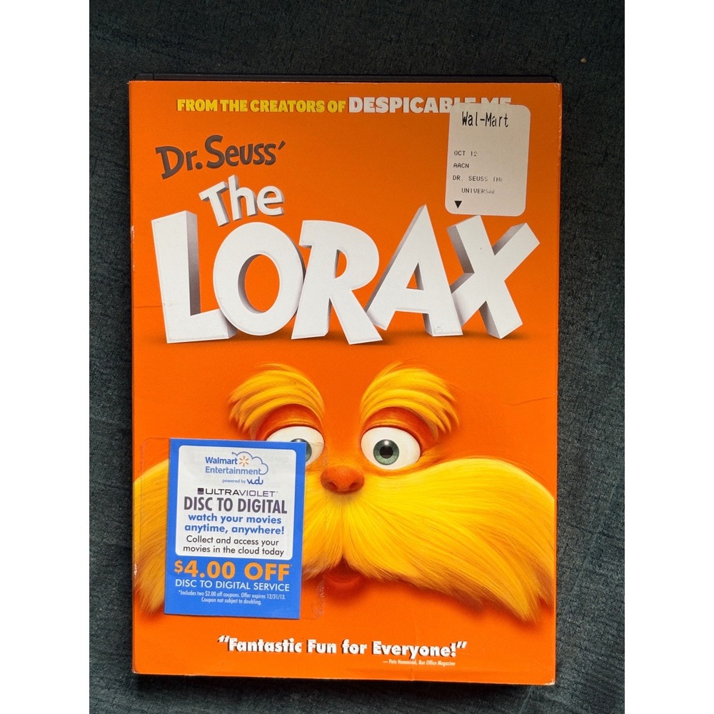 Dr Seuss The Lorax DVD 2012 Animated Family Movie Danny DeVito Taylor Swift
